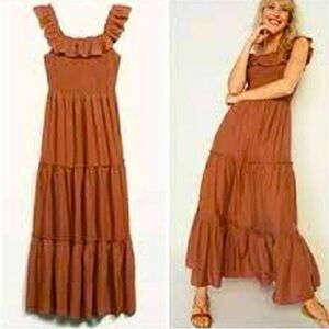 Old Navy Smocked Embroidered Nap Dress Sun Maxi Dress L